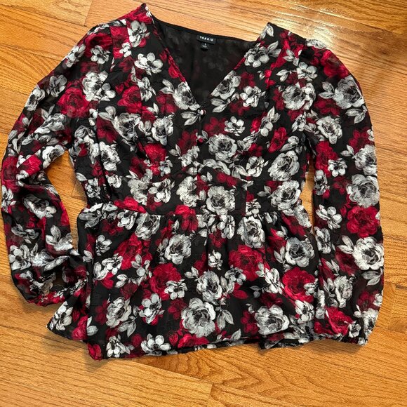 Torrid Top - v neck empire waist - Picture 1 of 3